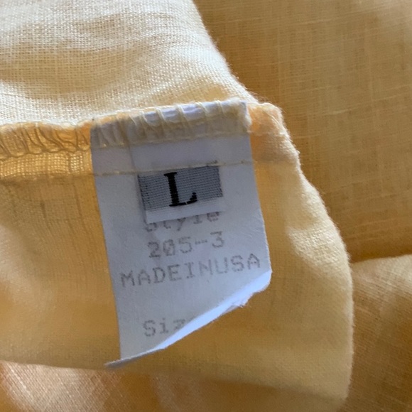 💛🌈. CP Shades Soft Yellow Linen Blouse Size L - Picture 6 of 7